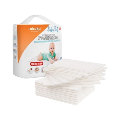 AKUKU A0500 Podkład jednorazowy 40x60 Baby Soft 15 szt AKUKU A0500 Podkład jednorazowy 40x60 Baby Soft 15 szt
