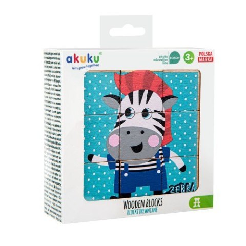 AKUKU A0612 Klocki drewniane 9 elementów AKUKU A0612 Klocki drewniane 9 elementów