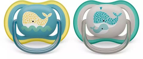 AVENT SCF349/24 Smoczek Ultra Air 18+ wieloryby 2 szt AVENT SCF349/24 Smoczek Ultra Air 18+ wieloryby 2 szt
