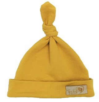 BABY 01135 Czapka niemowlęca Smerfetka musztardowa 3-6m