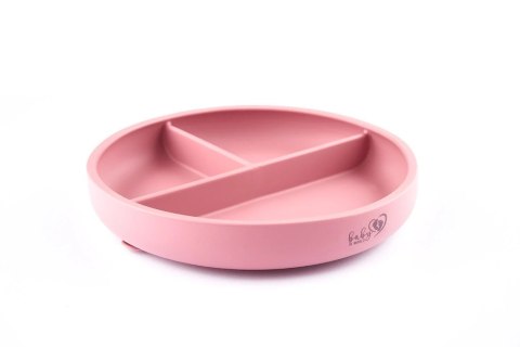 BABY 01300 Talerz silikonowy z podziałką Powder Rose BABY 01300 Talerz silikonowy z podziałką Powder Rose
