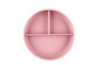 BABY 01300 Talerz silikonowy z podziałką Powder Rose