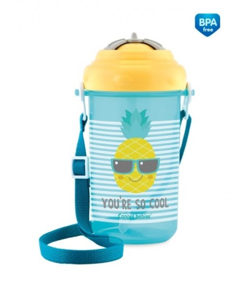 CANPOL 4/102 Bidon ze składaną rurką silikonową 400ml So cool żółty CANPOL 4/102 Bidon ze składaną rurką silikonową 400ml So cool żółty