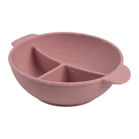 CANPOL 51/403 Silikonowa miska z 3 przegródkami i przyssawką 360ml DOTS różowa CANPOL 51/403 Silikonowa miska z 3 przegródkami i przyssawką 360ml DOTS różowa