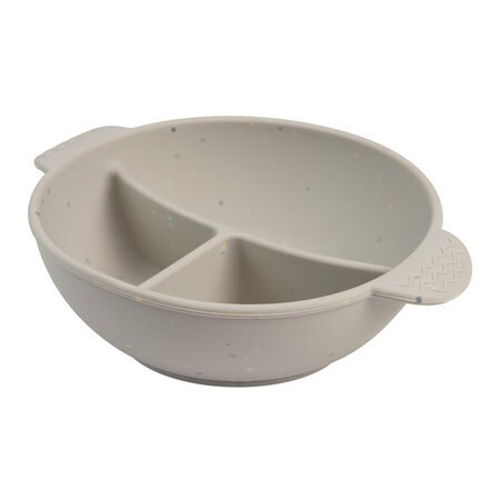 CANPOL 51/403 Silikonowa miska z 3 przegródkami i przyssawką 360ml DOTS szara CANPOL 51/403 Silikonowa miska z 3 przegródkami i przyssawką 360ml DOTS szara