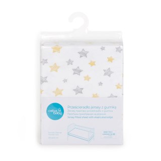 CEBA 823-076-605 Prześcieradło jersey z gumką 120x60 Yellow Stars*