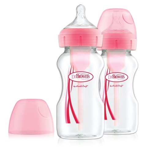 Dr.Browns WB92601 Butelka szeroka szyjka 270 ml PP OPTIONS PLUS 2 PAK różowy Dr.Browns WB92601 Butelka szeroka szyjka 270 ml PP OPTIONS PLUS 2 PAK różowy