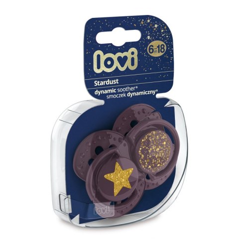 LOVI 22/894 Smoczek silikonowy dynamiczny 6-18m 2 szt Stardust violet LOVI 22/894 Smoczek silikonowy dynamiczny 6-18m 2 szt Stardust violet