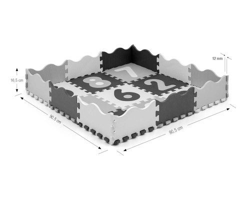 MILLY MALLY 5611 Mata piankowa puzzle Jolly 3x3 Digits - grey MILLY MALLY 5611 Mata piankowa puzzle Jolly 3x3 Digits - grey