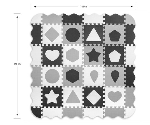MILLY MALLY 5616 Mata piankowa puzzle 36szt. Jolly 4x4 Shapes - grey MILLY MALLY 5616 Mata piankowa puzzle 36szt. Jolly 4x4 Shapes - grey