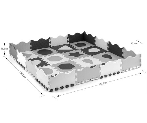MILLY MALLY 5616 Mata piankowa puzzle 36szt. Jolly 4x4 Shapes - grey MILLY MALLY 5616 Mata piankowa puzzle 36szt. Jolly 4x4 Shapes - grey