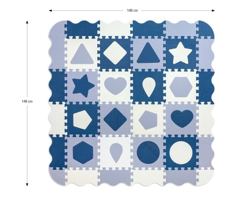 MILLY MALLY 5618 Mata piankowa puzzle Jolly 4x4 Shapes - blue MILLY MALLY 5618 Mata piankowa puzzle Jolly 4x4 Shapes - blue