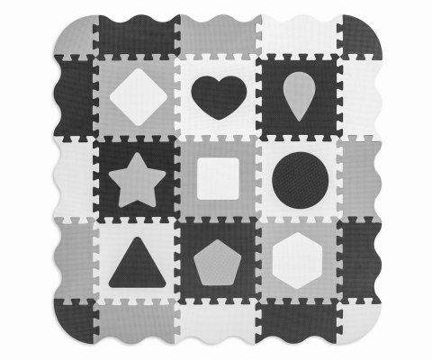 MILLY MALLY 5613 Mata piankowa puzzle 25szt. Jolly 3x3 Shapes - grey MILLY MALLY 5613 Mata piankowa puzzle 25szt. Jolly 3x3 Shapes - grey