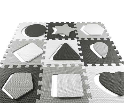 MILLY MALLY 5613 Mata piankowa puzzle 25szt. Jolly 3x3 Shapes - grey MILLY MALLY 5613 Mata piankowa puzzle 25szt. Jolly 3x3 Shapes - grey