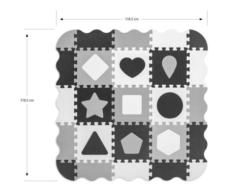 MILLY MALLY 5613 Mata piankowa puzzle 25szt. Jolly 3x3 Shapes - grey MILLY MALLY 5613 Mata piankowa puzzle 25szt. Jolly 3x3 Shapes - grey