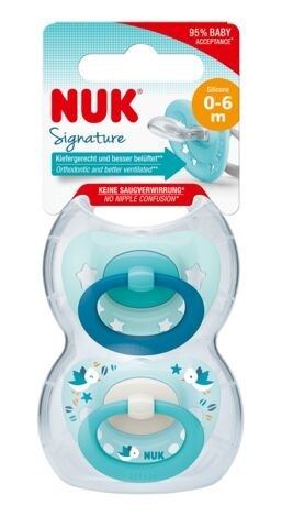 NUK 730638 Smoczek 0-6m SIGNATURE silikonowy 2szt