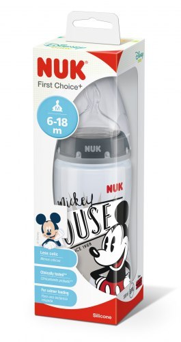 NUK 741019 Butelka FC+ PP 300ml ze wskaźnikiem temperatury DISNEY MYSZKA MIKI smoczek silikonowy M 6-18 NUK 741019 Butelka FC+ PP 300ml ze wskaźnikiem temperatury DISNEY MYSZKA MIKI smoczek silikonowy M 6-18