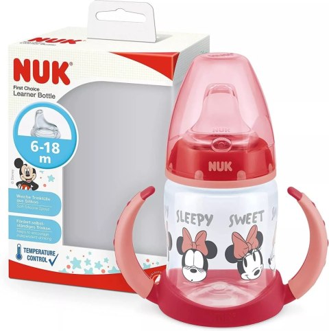 NUK 743944 Butelka FC 150 ml z uchwytami i wskaźnikiem temperatury DISNEY MYSZKA MIKI ustn.sil.niek. NUK 743944 Butelka FC 150 ml z uchwytami i wskaźnikiem temperatury DISNEY MYSZKA MIKI ustn.sil.niek.