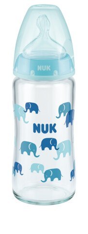 NUK 745121 Butelka FC+ szklana 240 ml ze wskaźnikiem temperatury smoczek silikonowy 0-6m NUK 745121 Butelka FC+ szklana 240 ml ze wskaźnikiem temperatury smoczek silikonowy 0-6m