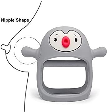 SMILY MIA Gryzak silikonowy Pingwin light grey SMILY MIA Gryzak silikonowy Pingwin light grey