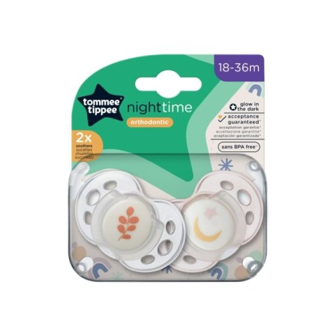 TOMMEE TIPPEE TTP43340094 Smoczki uspokajające NIGHT TIME 18-36m mix 2pak TOMMEE TIPPEE TTP43340094 Smoczki uspokajające NIGHT TIME 18-36m mix 2pak