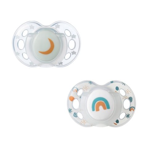 TOMMEE TIPPEE TTP43340094 Smoczki uspokajające NIGHT TIME 18-36m mix 2pak TOMMEE TIPPEE TTP43340094 Smoczki uspokajające NIGHT TIME 18-36m mix 2pak