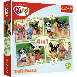 TREFL 34357 Puzzle 4w1 Wesoły dzień Binga*