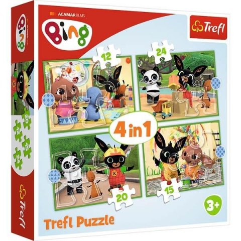 TREFL 34357 Puzzle 4w1 Wesoły dzień Binga* TREFL 34357 Puzzle 4w1 Wesoły dzień Binga*