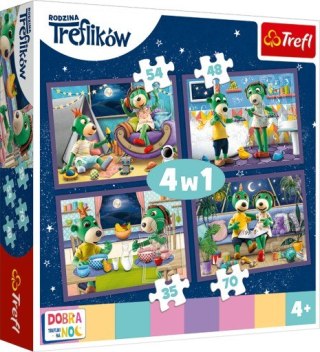 TREFL 34370 Puzzle 4w1 Wieczorne rytuały Treflików*