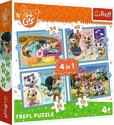 TREFL 34612 Puzle 4w1 Kocia ferajna TREFL 34612 Puzle 4w1 Kocia ferajna