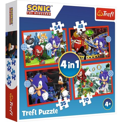 TREFL 34625 Puzzle 4w1 Przygody Sonica TREFL 34625 Puzzle 4w1 Przygody Sonica