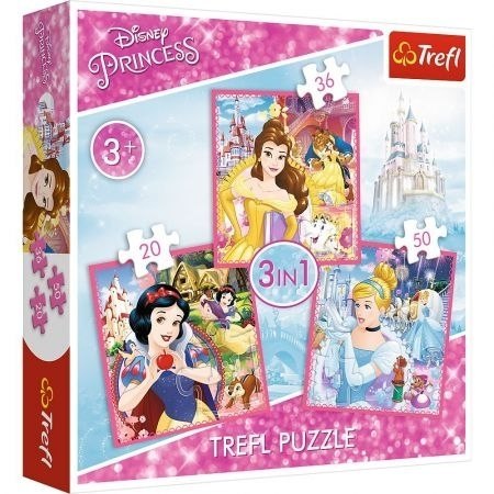TREFL 34833 Puzzle 3w1 Zaczarowany świat księżniczek* TREFL 34833 Puzzle 3w1 Zaczarowany świat księżniczek*