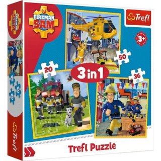 TREFL 34844 Puzzle 3w1 Strażak Sam w akcji 3+*