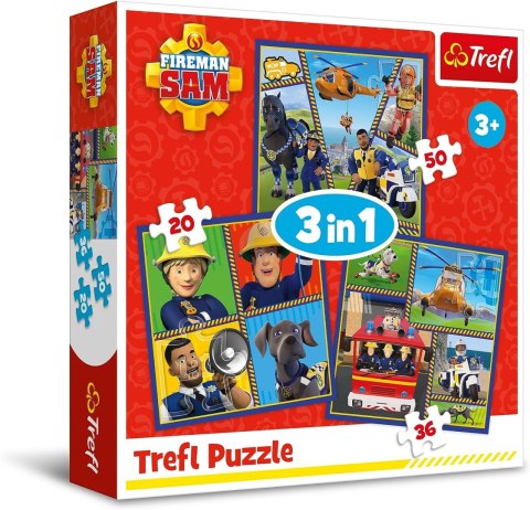 TREFL 34868 Puzzle 3w1 Dzień Strażaka Sama TREFL 34868 Puzzle 3w1 Dzień Strażaka Sama