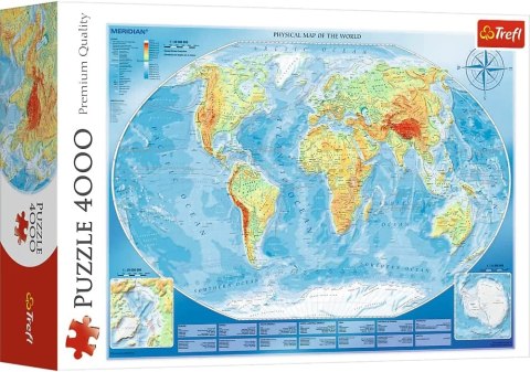 TREFL 45007 Puzzle 4000 Wielka mapa fizyczna świata TREFL 45007 Puzzle 4000 Wielka mapa fizyczna świata