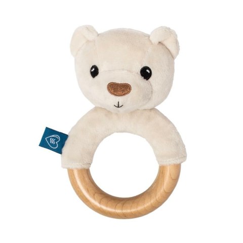 WHISBEAR 23 Eko gryzak drewniany Miś Julek kremowy WHISBEAR 23 Eko gryzak drewniany Miś Julek kremowy