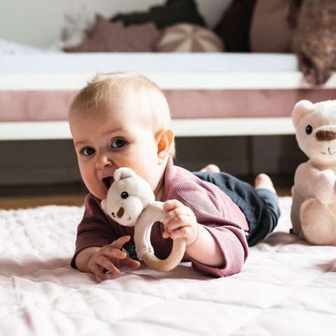 WHISBEAR 23 Eko gryzak drewniany Miś Julek kremowy WHISBEAR 23 Eko gryzak drewniany Miś Julek kremowy