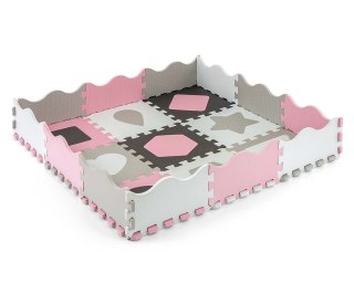 MILLY MALLY 5614 Mata piankowa puzzle Jolly 3x3 Shapes - pink grey