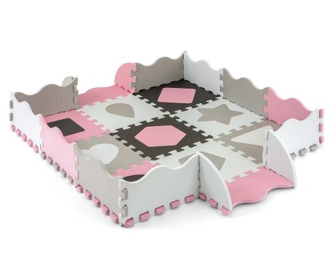 MILLY MALLY 5614 Mata piankowa puzzle Jolly 3x3 Shapes - pink grey MILLY MALLY 5614 Mata piankowa puzzle Jolly 3x3 Shapes - pink grey