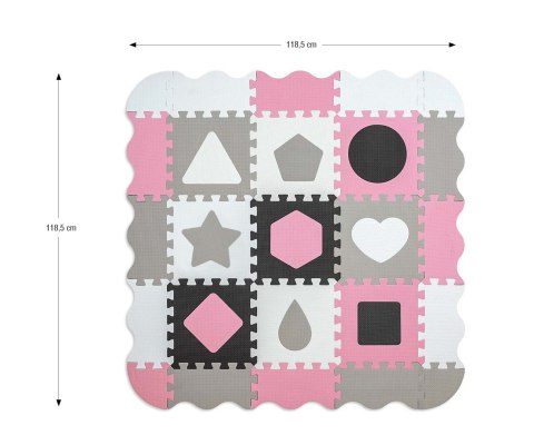 MILLY MALLY 5614 Mata piankowa puzzle Jolly 3x3 Shapes - pink grey MILLY MALLY 5614 Mata piankowa puzzle Jolly 3x3 Shapes - pink grey